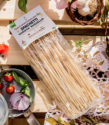Spaghetti, original sizilianische Pasta aus Bio-Hartweizengrieß, Urgetreide "Russello", vegan