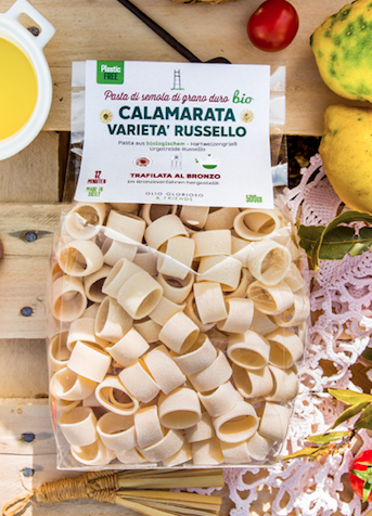Calamarata, original sizilianische Pasta aus Bio-Hartweizengrieß, Urgetreide "Russello", vegan